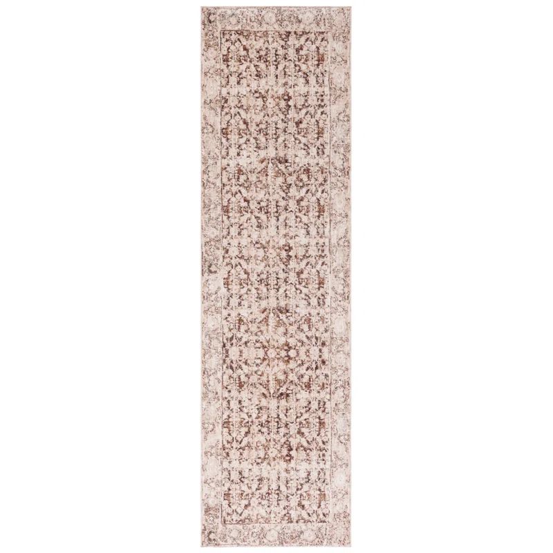 Gray and Beige Hand-knotted Oriental Runner Rug