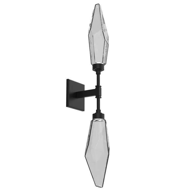Matte Black Rock Crystal Dimmable LED Wall Sconce