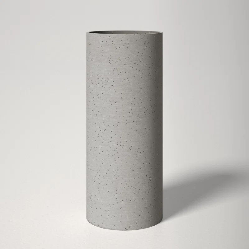 Minimalist Light Grey Polystone Table Vase with Non-Slip Base