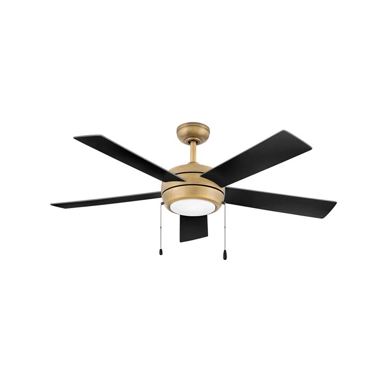 Heritage Brass 52'' Ceiling Fan with LED Light and Reversible Blades