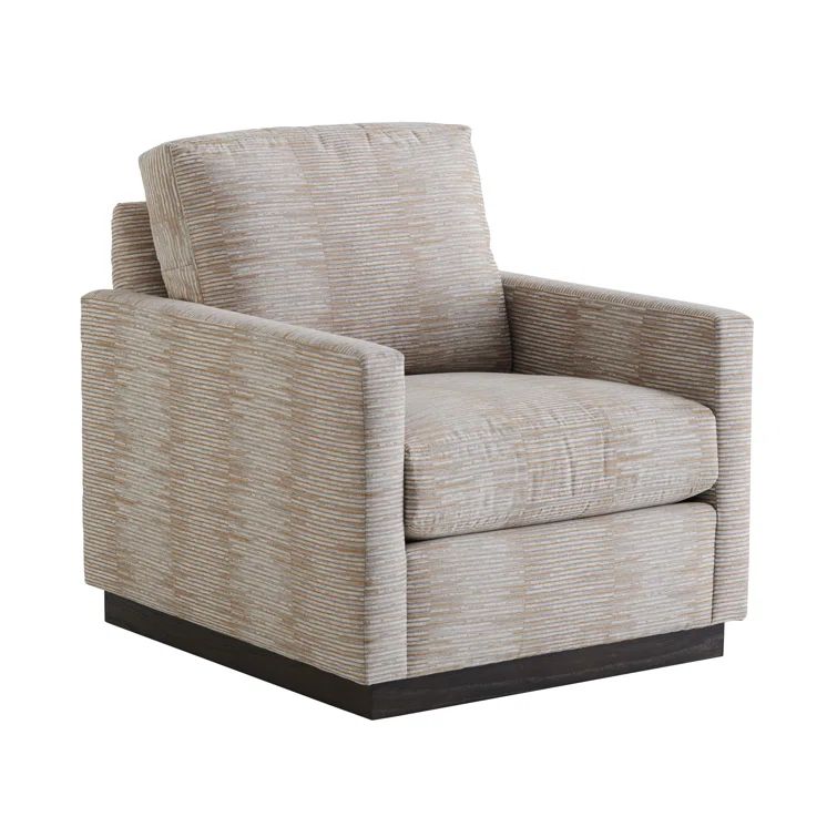 Arrowleaf Ultra-Down Swivel Accent Chair in Elegant Wood Finish