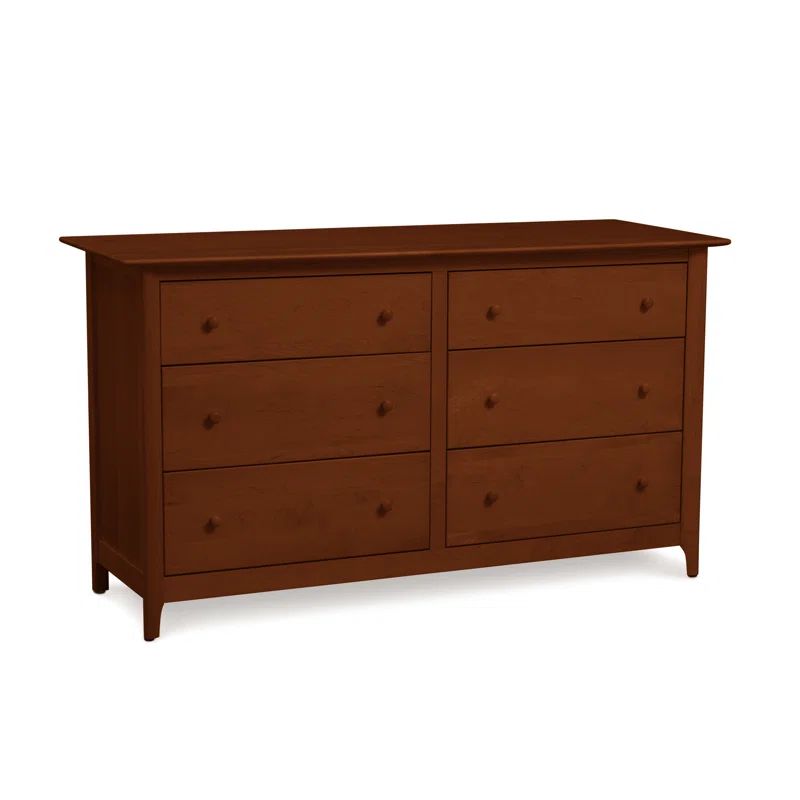 Sarah Double Dresser in Cognac Cherry with Extra Deep Drawer