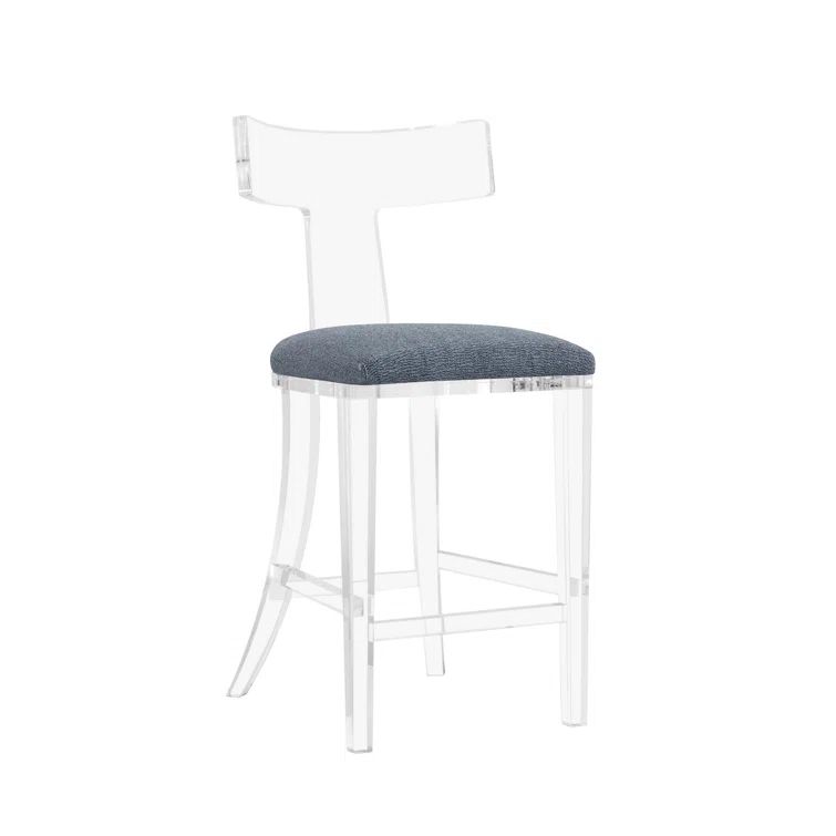 Azure and Clear Acrylic 26'' Counter Stool