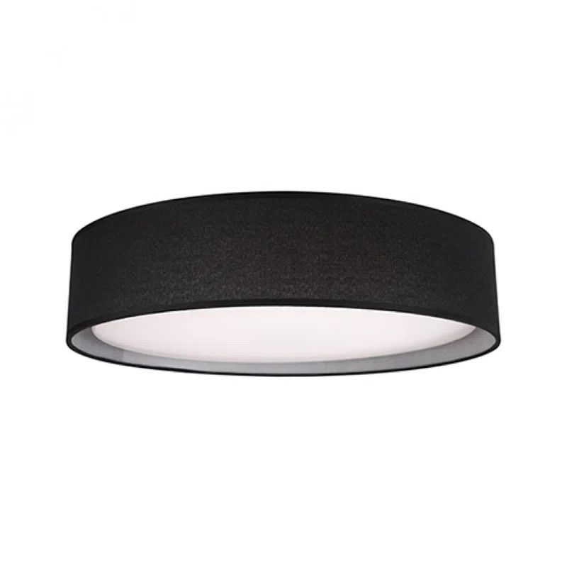 Dalton 20" Textured Fabric LED Flush Mount in Black