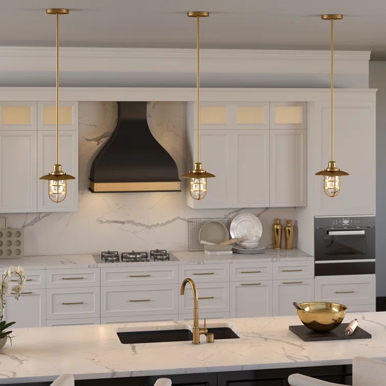 Nautical Globe Lantern Pendant in Brushed Brass