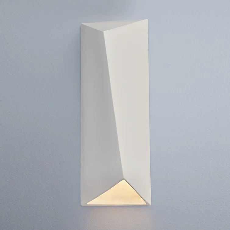 22" Bisque Ceramic Dimmable Outdoor Wall Sconce