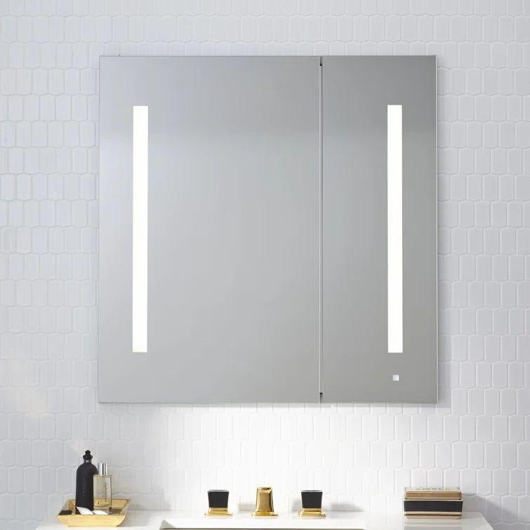 Warm White Frameless Bluetooth Medicine Cabinet with LED Lighting