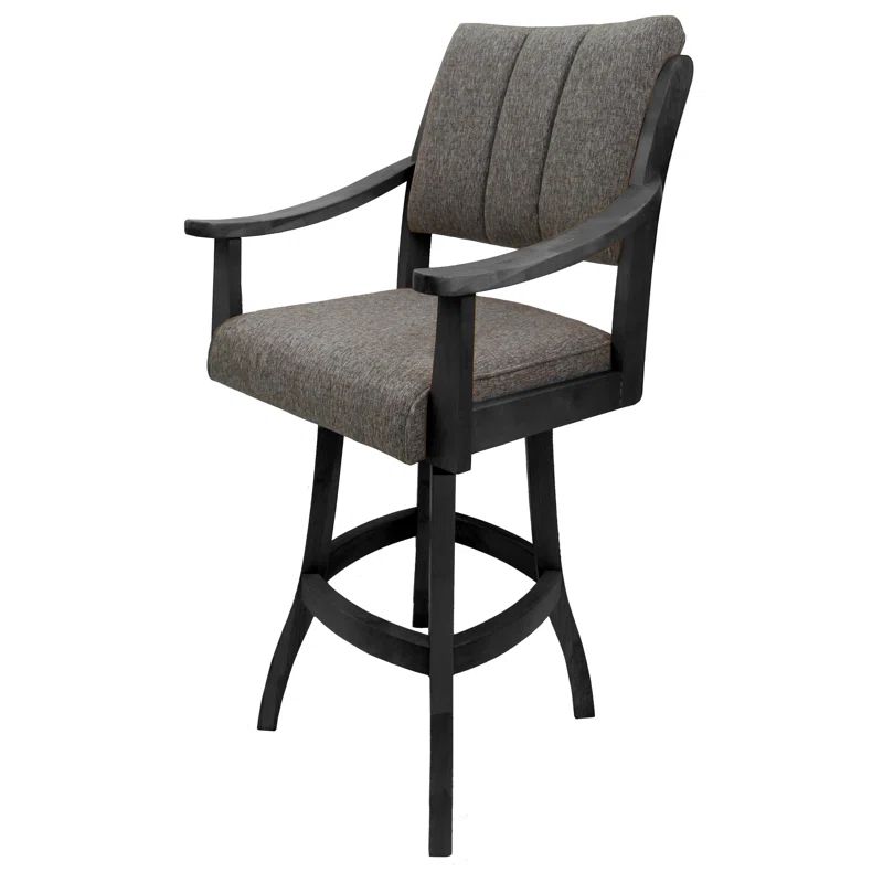 Mojave Gray 26" Swivel Counter Stool with Dark Gray Upholstery