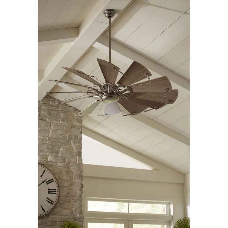 Springer 60'' Antique Nickel Ceiling Fan with Remote and Lighting