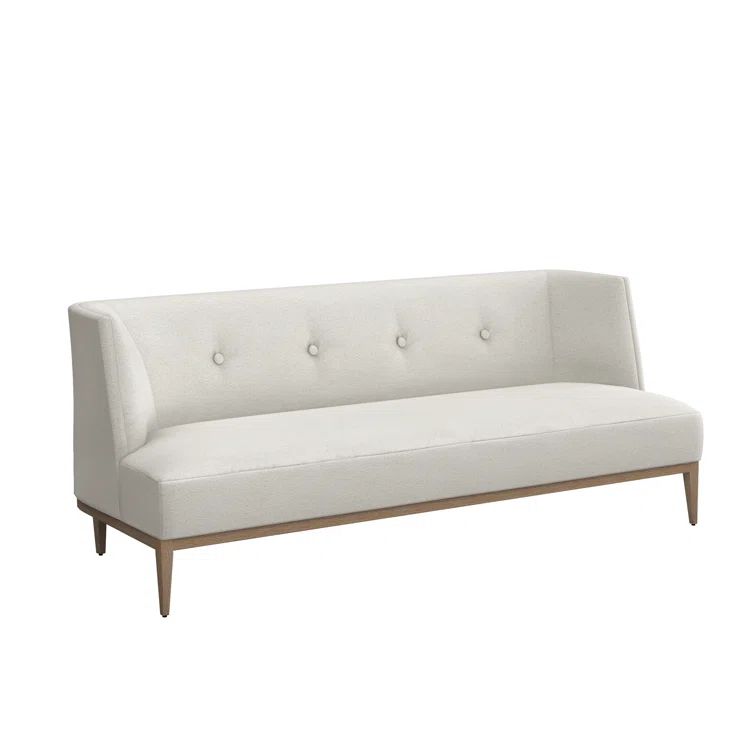 Chloe Classic 80.5'' Tufted Cotton Blend Shearling Sofa in Cameo
