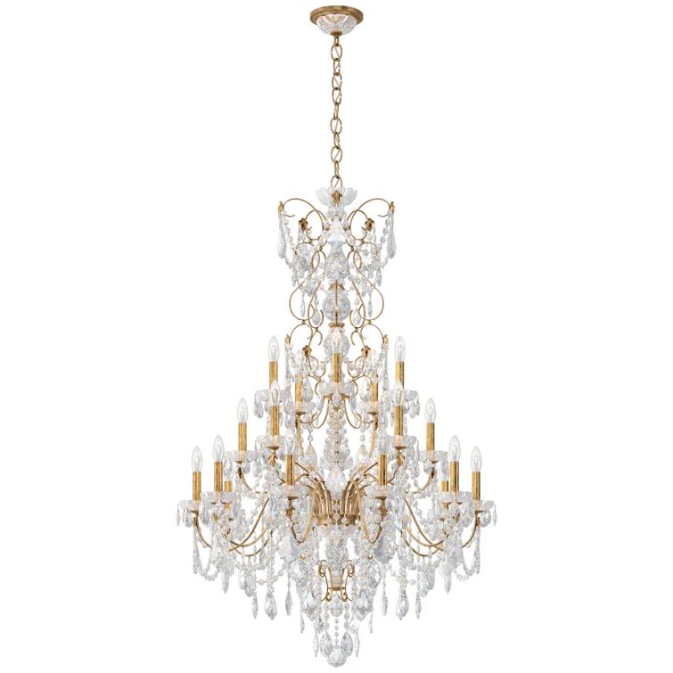French Gold 20-Light Crystal Empire Chandelier