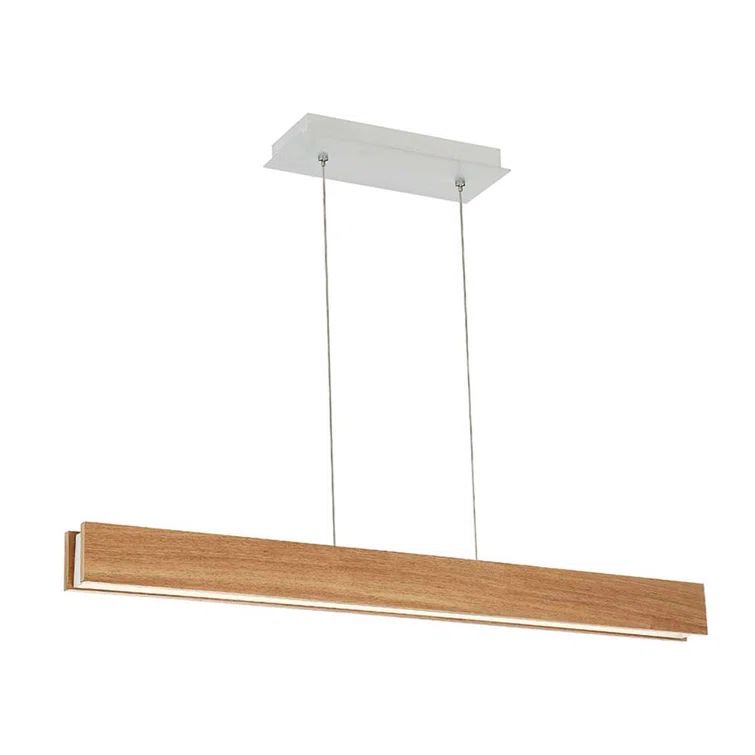 Walnut Glass LED Linear Pendant Light