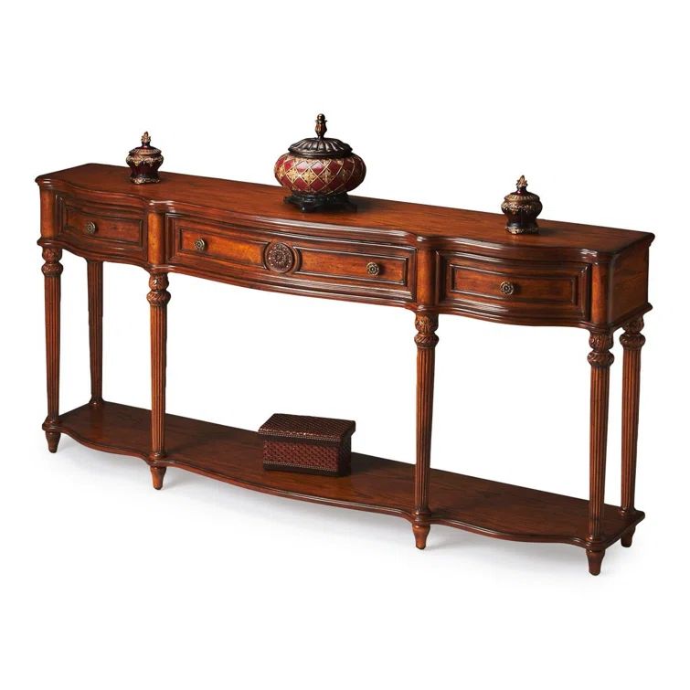 Vintage Oak 72" Console Table with Storage
