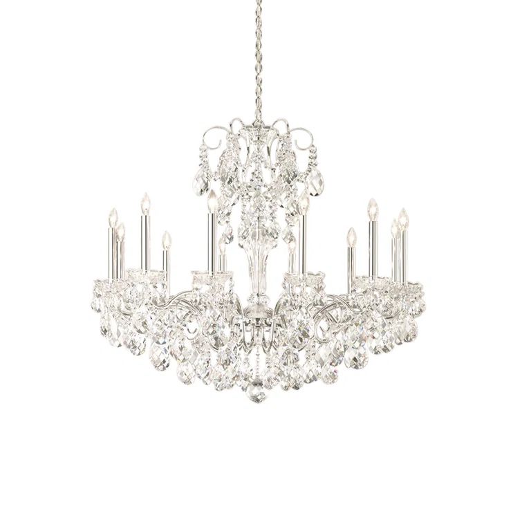 Sonatina 12-Light Polished Silver Crystal Chandelier