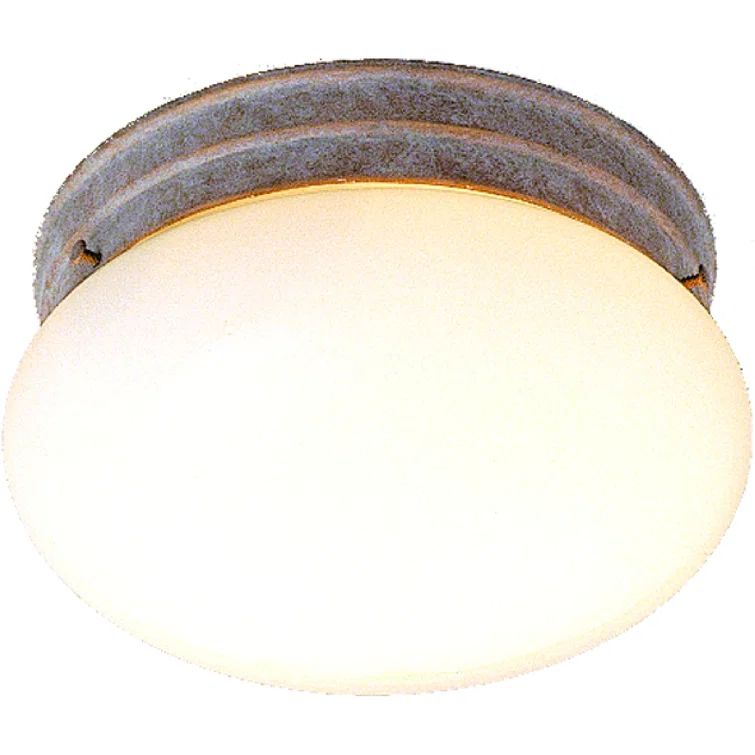Prairie Rock White Glass 2-Light Flush Mount Ceiling Fixture