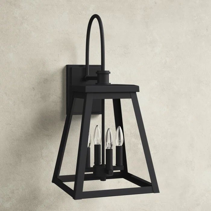 Belmore Dimmable 4-Light Outdoor Wall Lantern in Black and Bronze