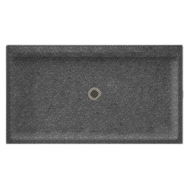 Night Sky Solid Surface Rectangular Shower Base with Center Drain