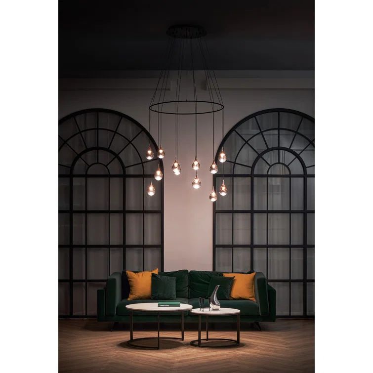 Contemporary Copper 20.5" LED Glass Sphere Pendant