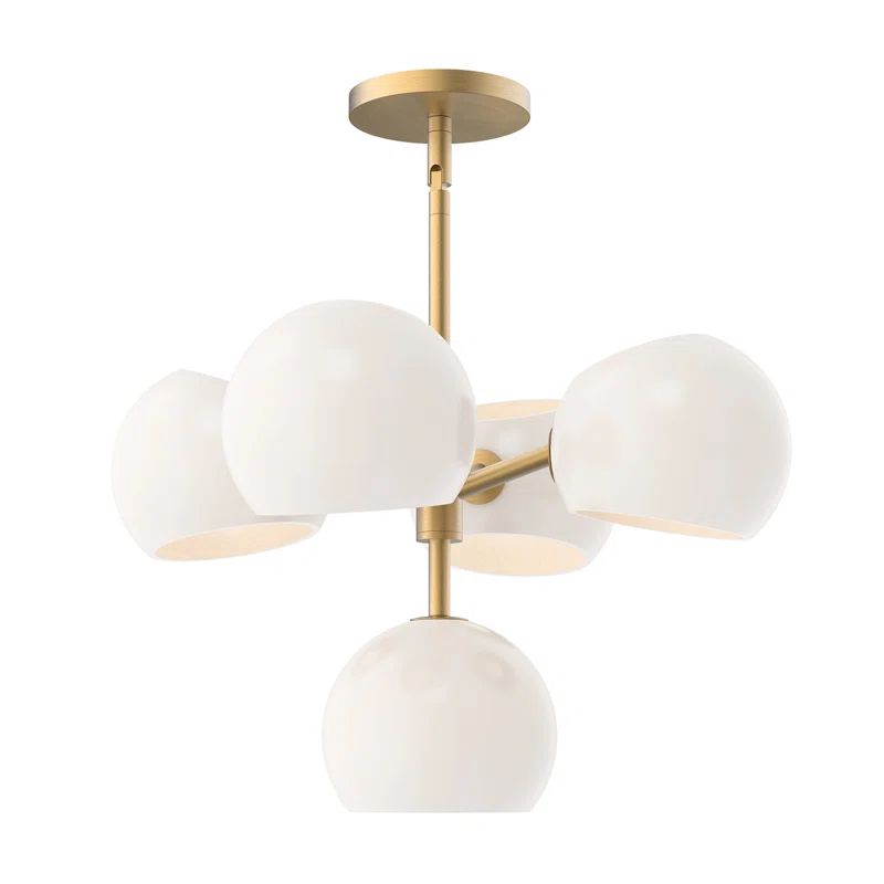 Willow Brushed Gold 5-Light Sputnik Chandelier with Opal Matte Glass