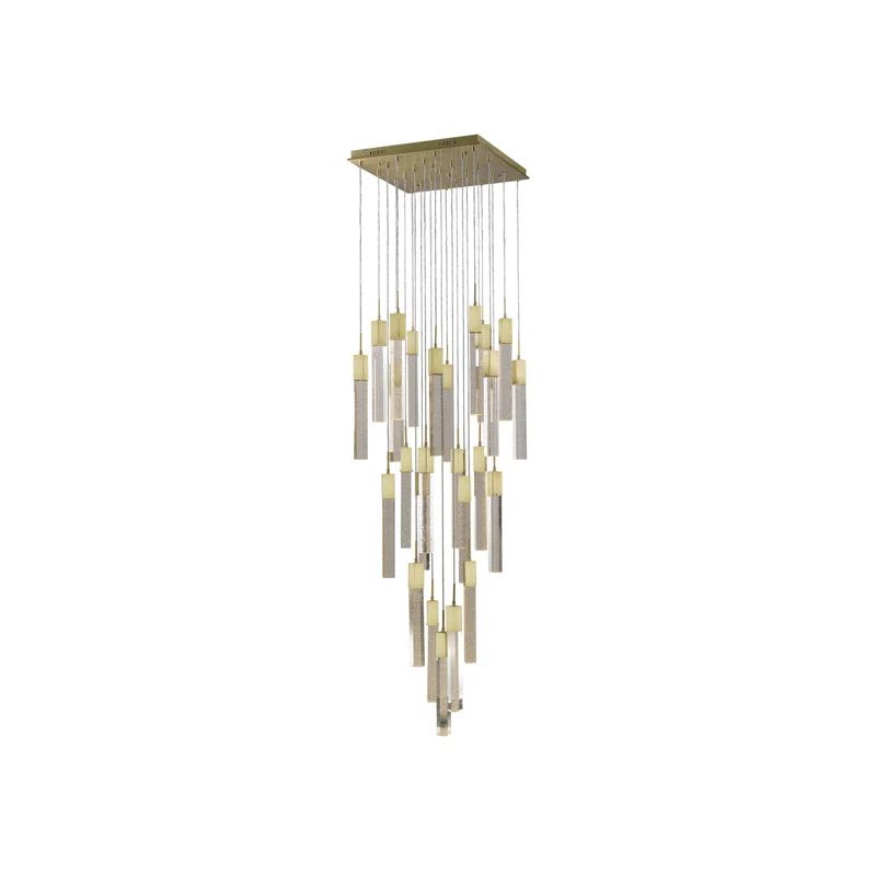 Elegant Glacier 41-Light LED Brass & Glass Cluster Pendant