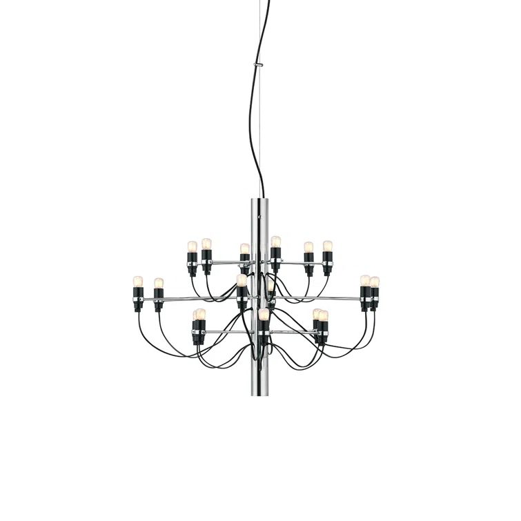 Chrome Mid-Century Modern 18-Light Chandelier