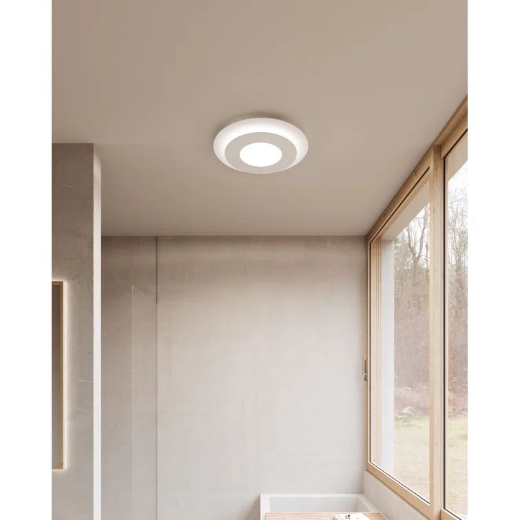 Textured White Aluminum 20" LED Flush Mount Light