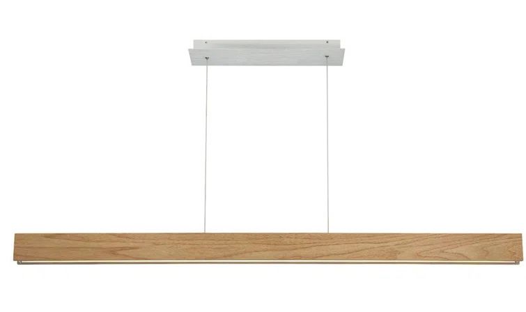 Walnut Wood and Tempered Glass Dimmable LED Pendant Light