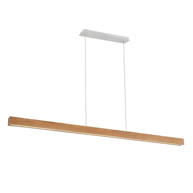 Drift Walnut Finish Single-Light LED Pendant with Tempered Glass Diffuser