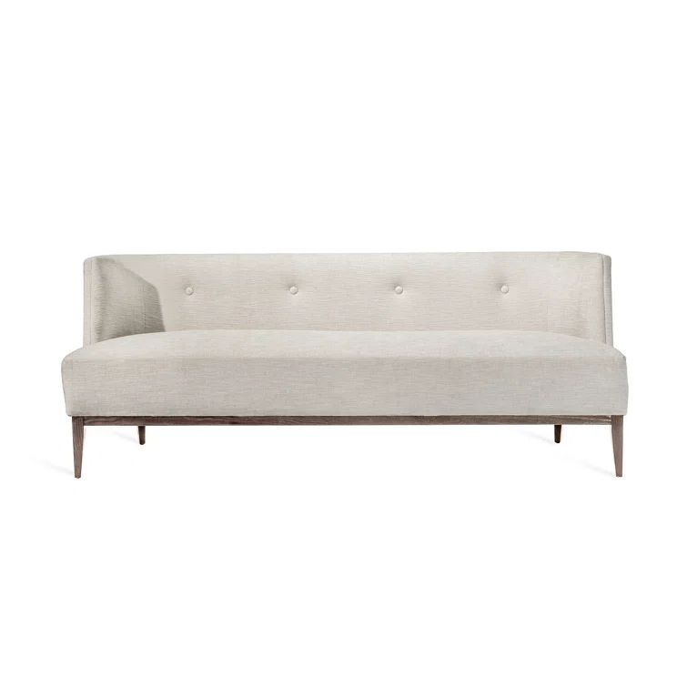 Pearl Fabric Armless Sofa with Wood Frame, 80.5"