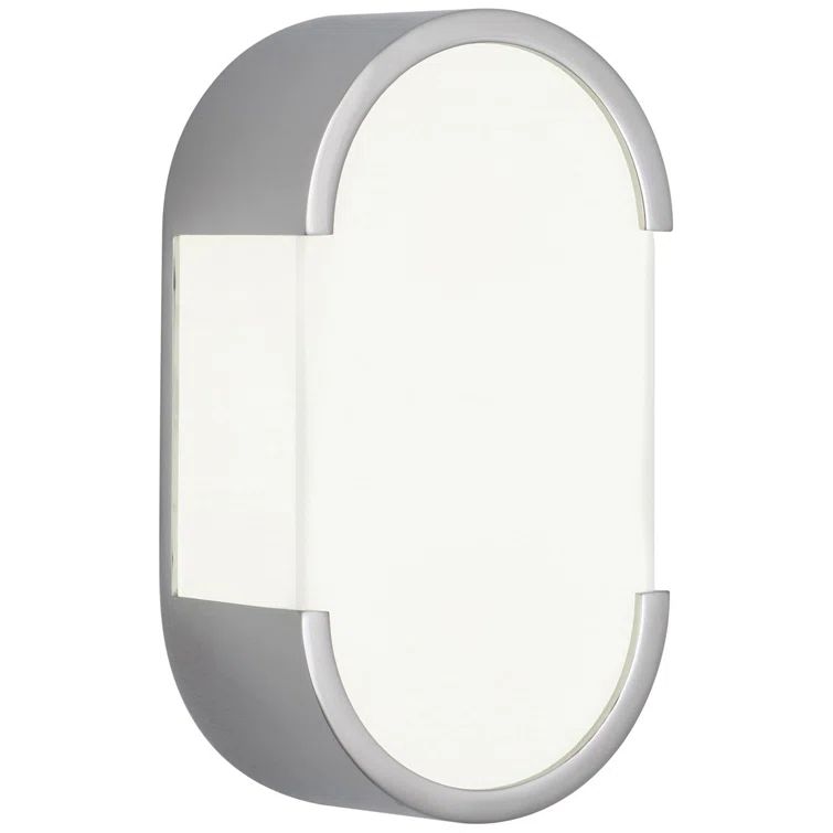Bryce Minimalist Chrome Wall Sconce with Frosted Glass