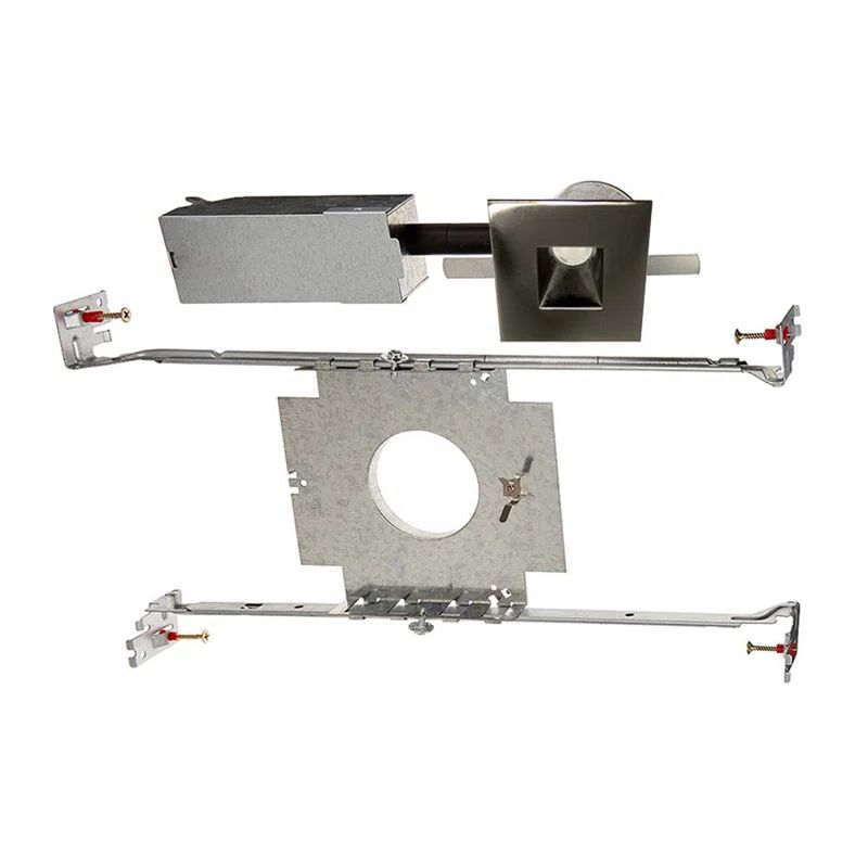 Sleek Gunmetal Square LED Recessed Downlight with Brushed Nickel Trim