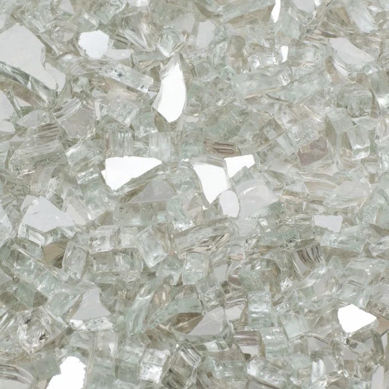 Crystal Reflective Tempered Fire Glass, 20 lb Bag
