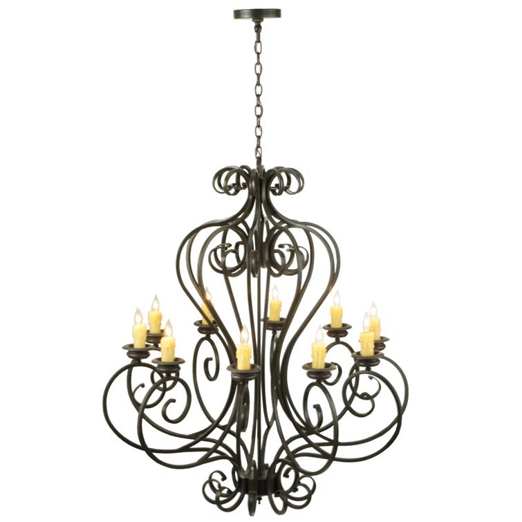 Fernando Bronze 10-Light Candle Chandelier