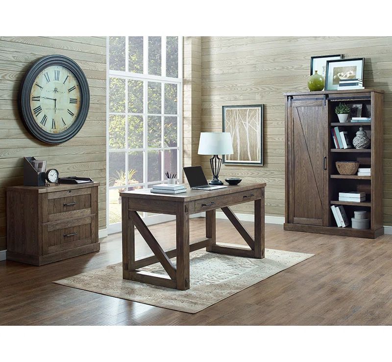 Avondale Rustic Brown Wood Lateral Lockable File Cabinet Fully Assembled