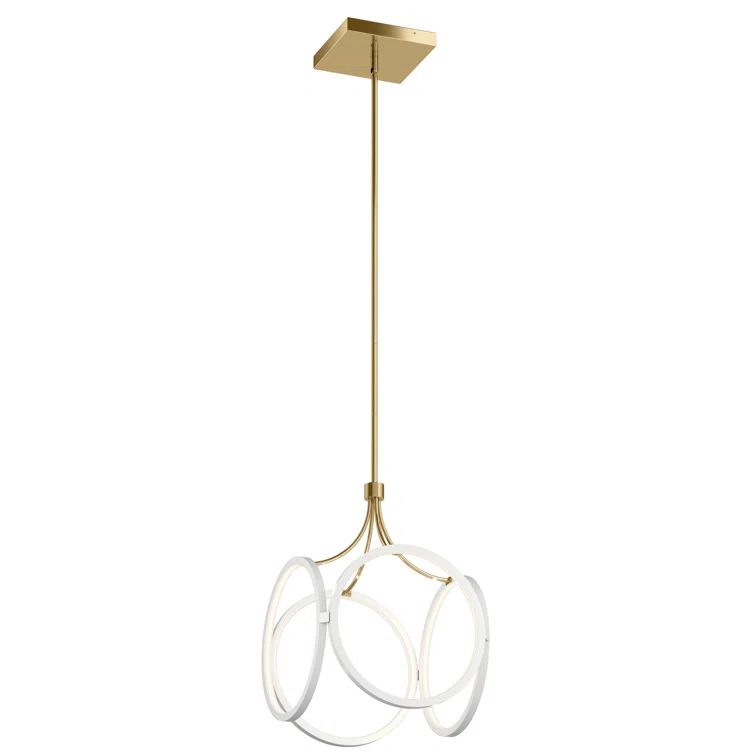 Ciri 19.75" Matte Black and White LED Pendant Light
