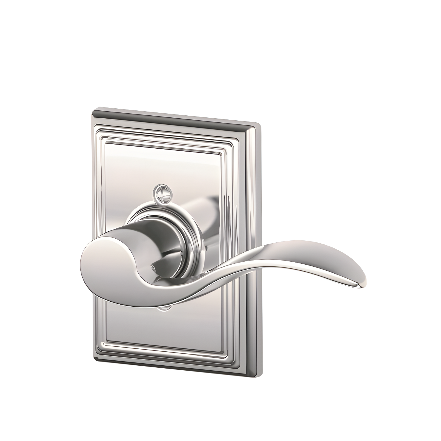 Bright Chrome Accent Lever with Addison Rose Non-Turning Dummy