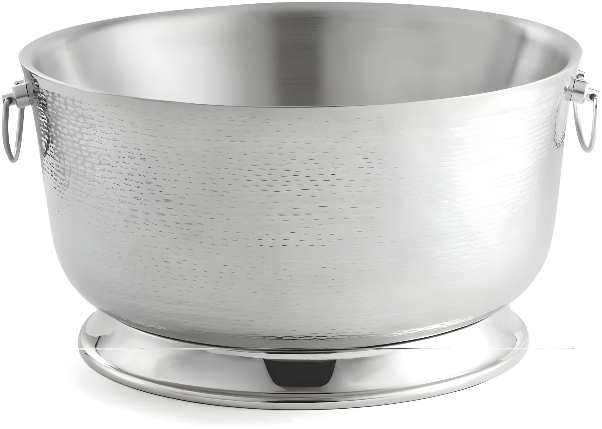 Stainless Steel Round Beverage Tub with Handles and Base