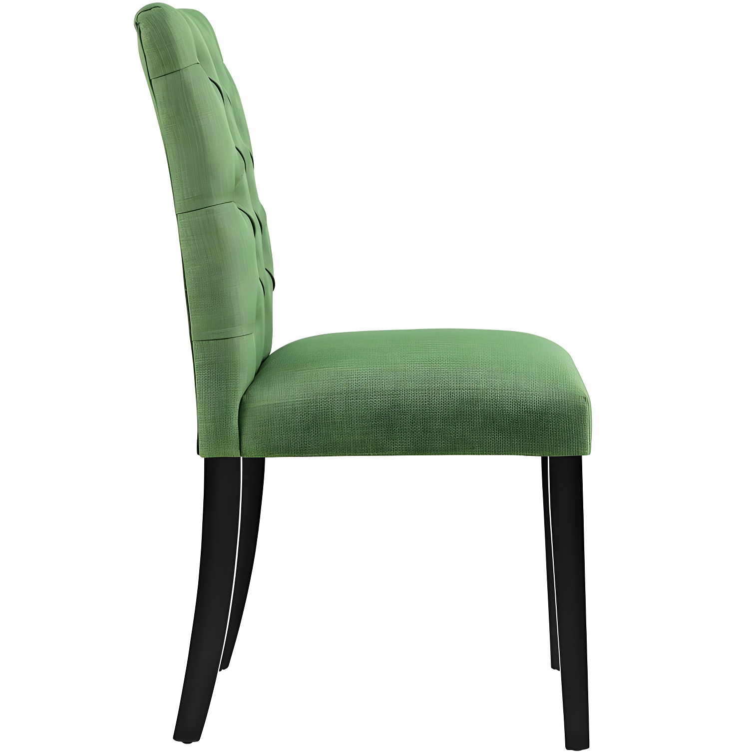 Elegant Duchess Green Upholstered Dining Chair with Wood Legs