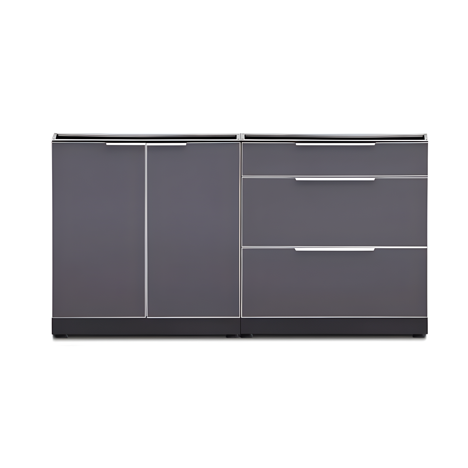 Slate Gray Aluminum 64" Modular Outdoor Kitchen Cabinet Set