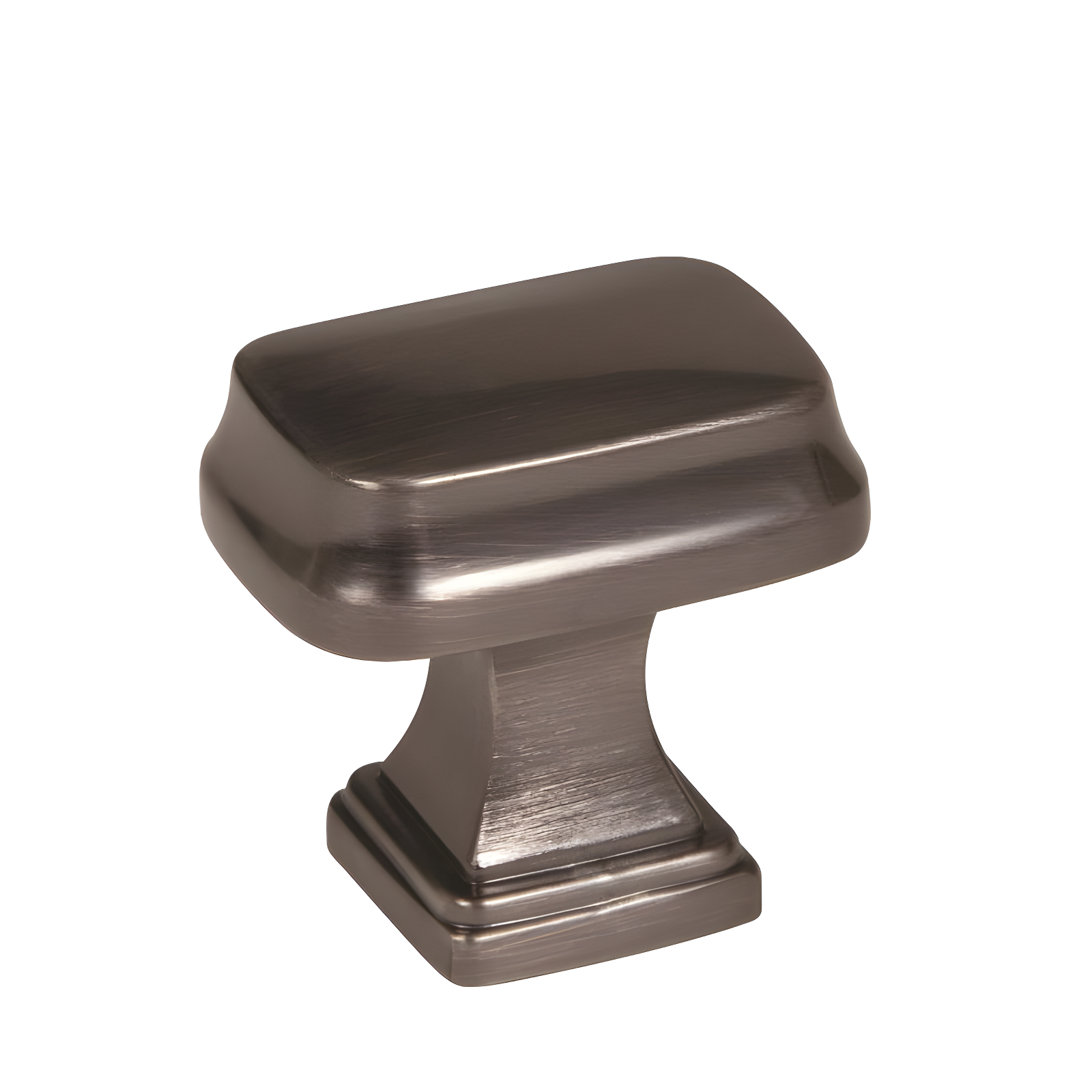 Gunmetal Rectangular Cabinet Knob with Mounting Hardware