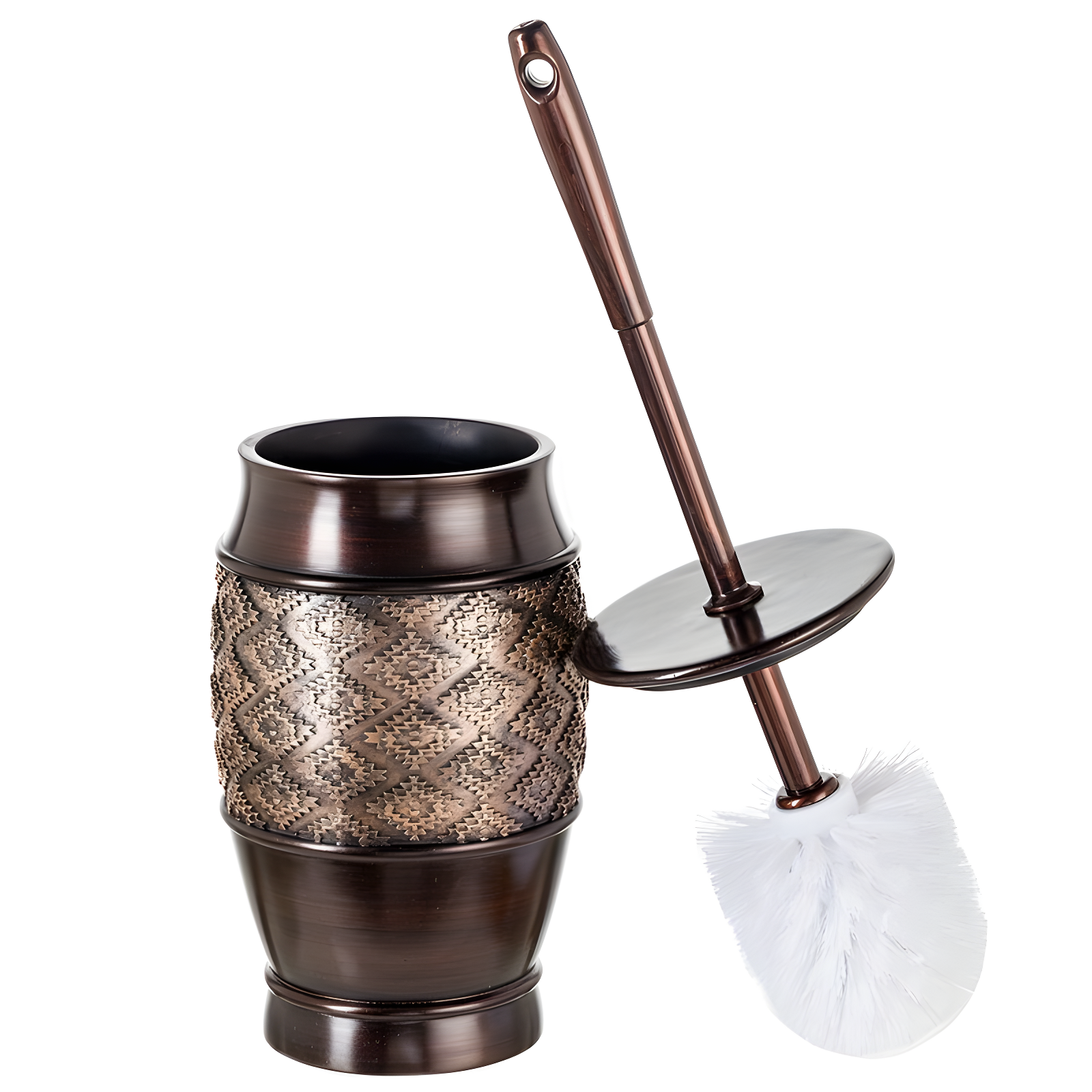 Dublin Brown Resin Toilet Brush and Holder Set