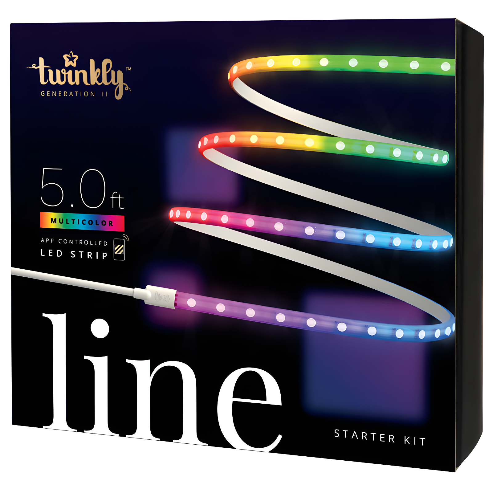 Twinkly 5' Multicolor LED Smart Light Strip with Adhesive and Magnetic Back