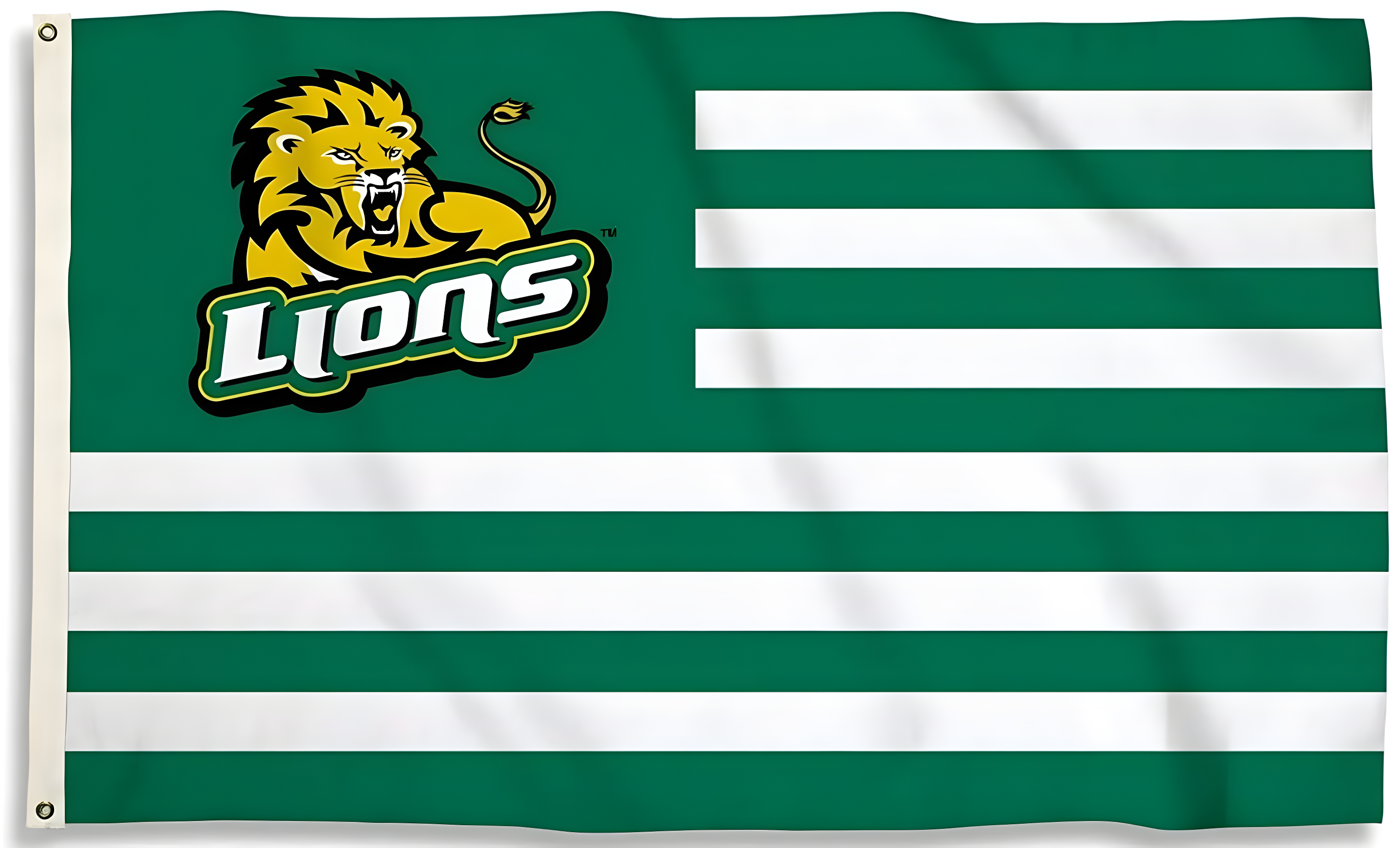 Southeastern Louisiana Lions Green and White Polyester Flag