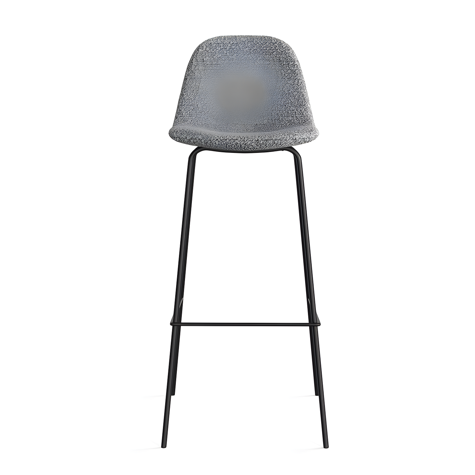 Gray Boucle Upholstered Bar Stool with Metal Frame, Set of 2