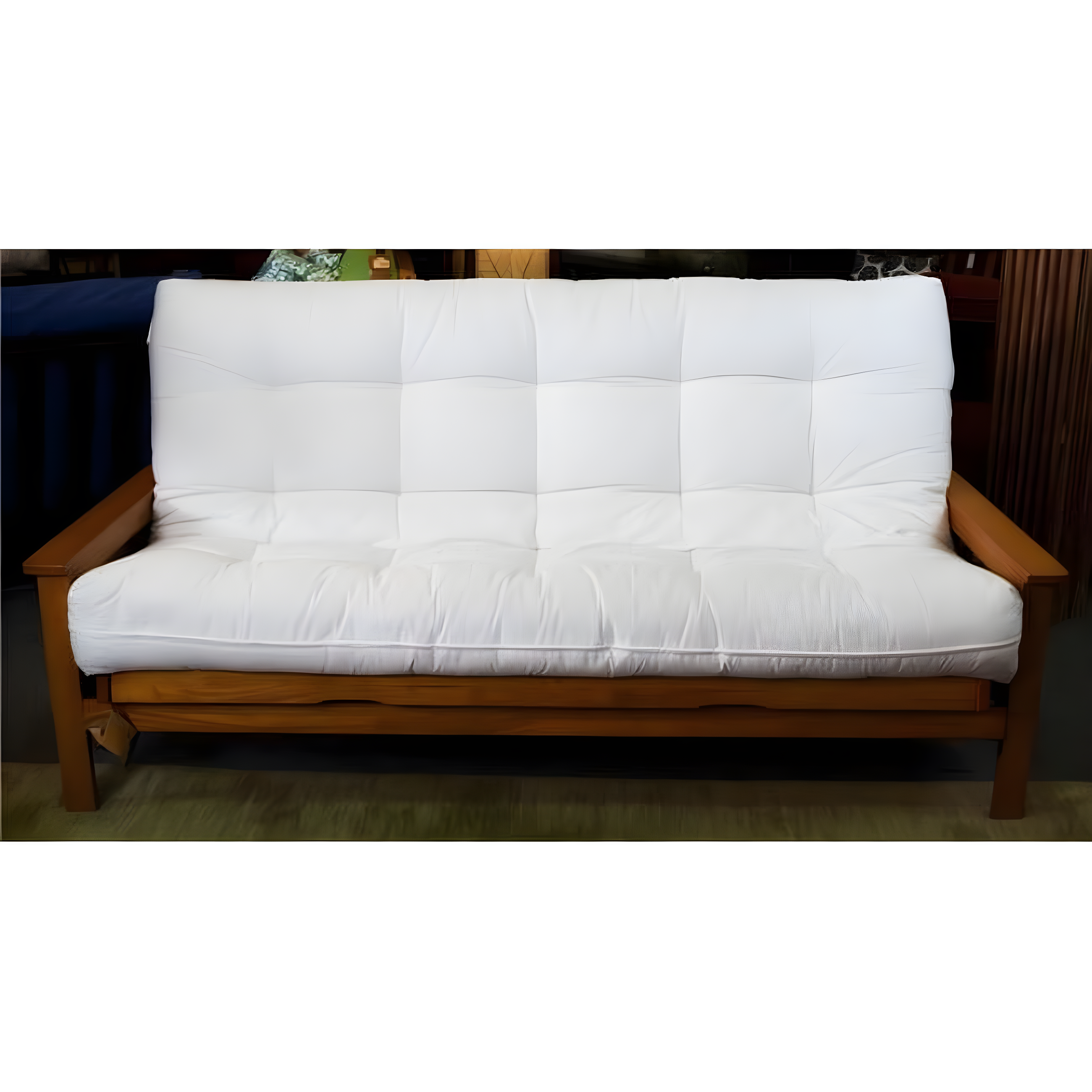 Handcrafted Twin Size White Cotton Futon Pad