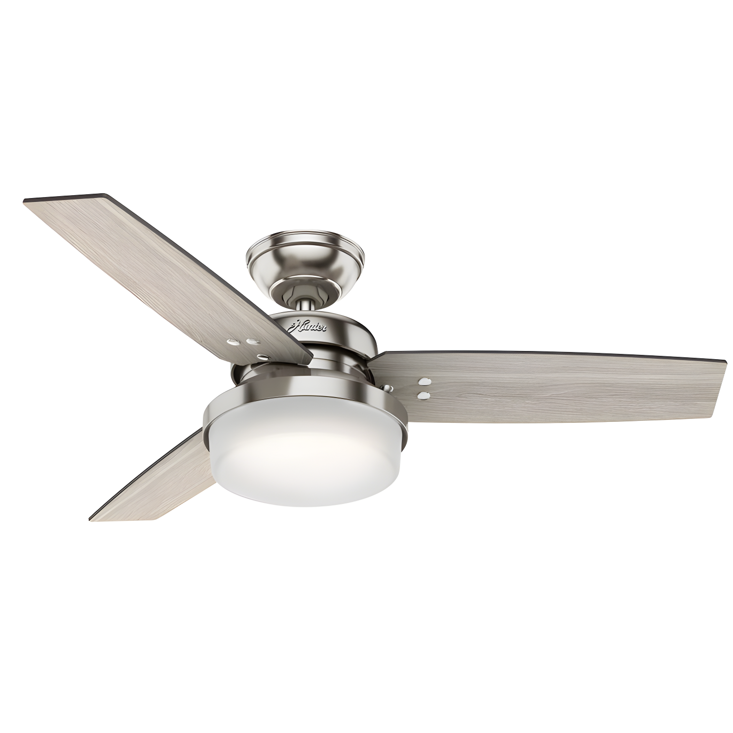 Sentinel 44" Brushed Nickel Modern Ceiling Fan with LED Light and Remote