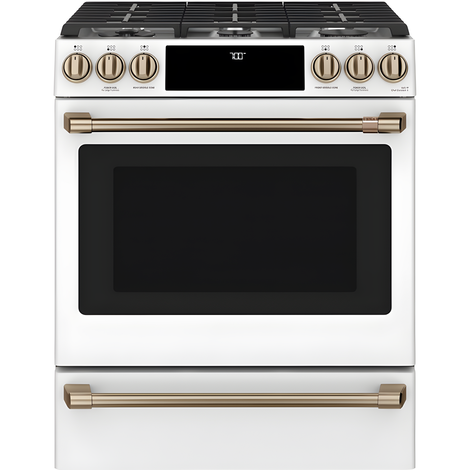 Matte White 30" Smart Gas Range with Convection Oven and Griddle