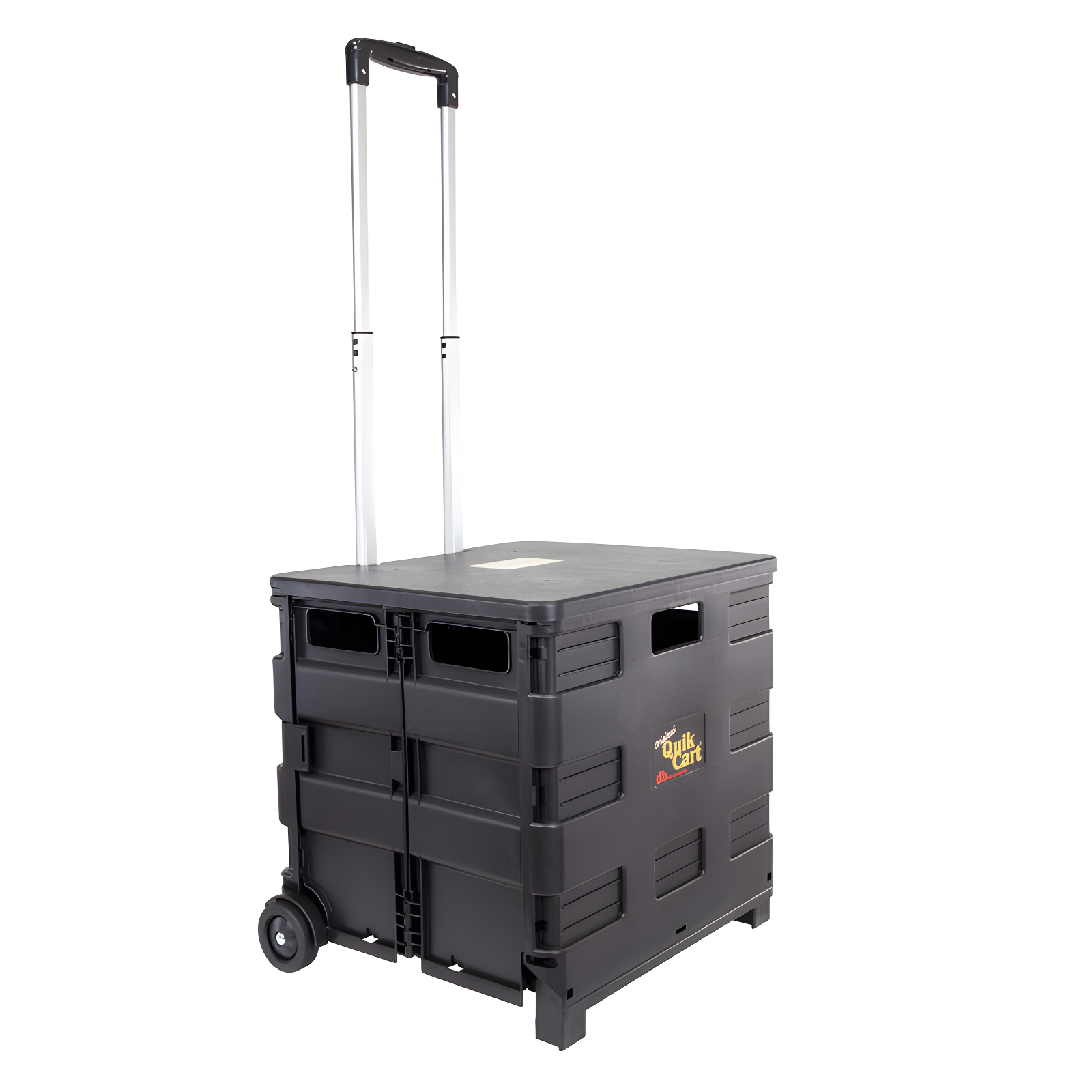 Black Collapsible Rolling Crate with Aluminum Handle