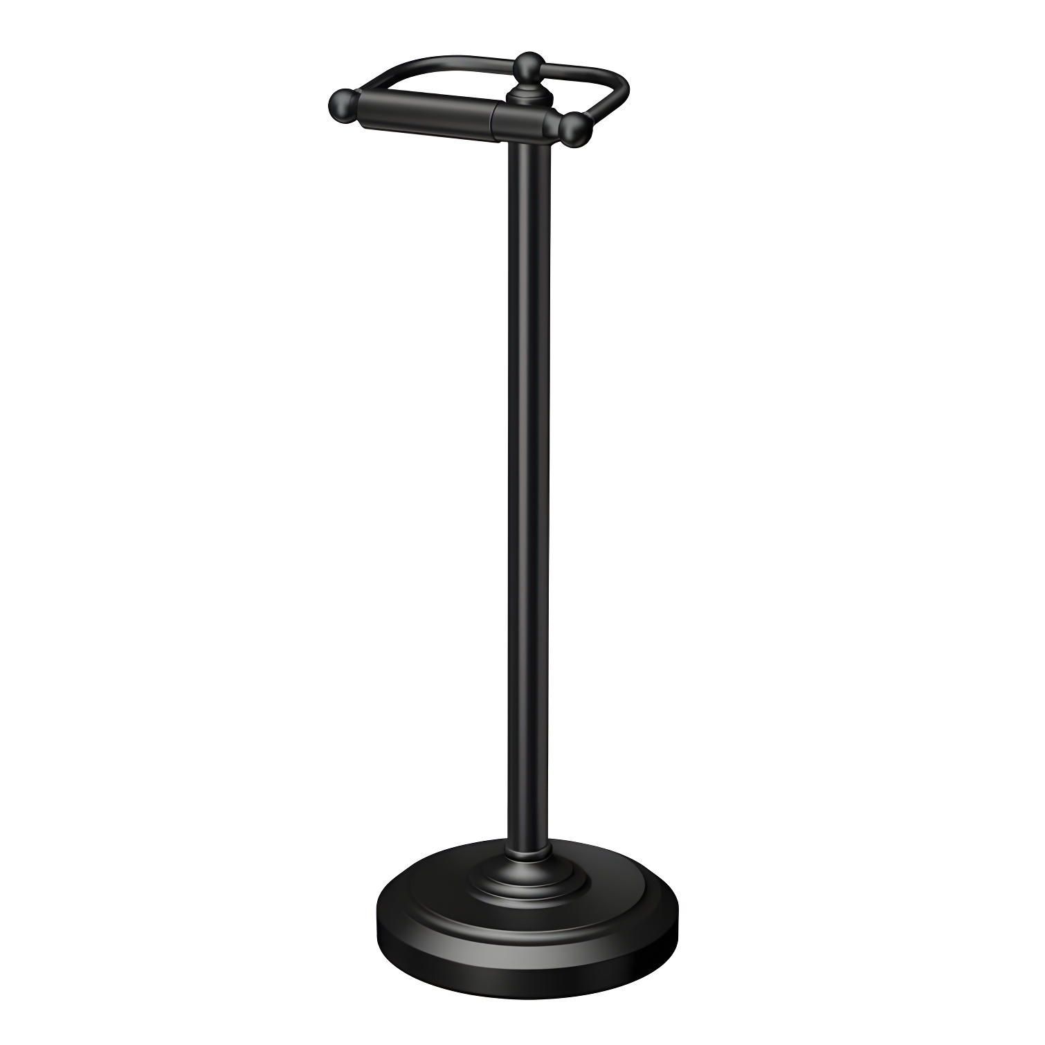 Matte Black Freestanding Toilet Paper Holder with Weighted Base