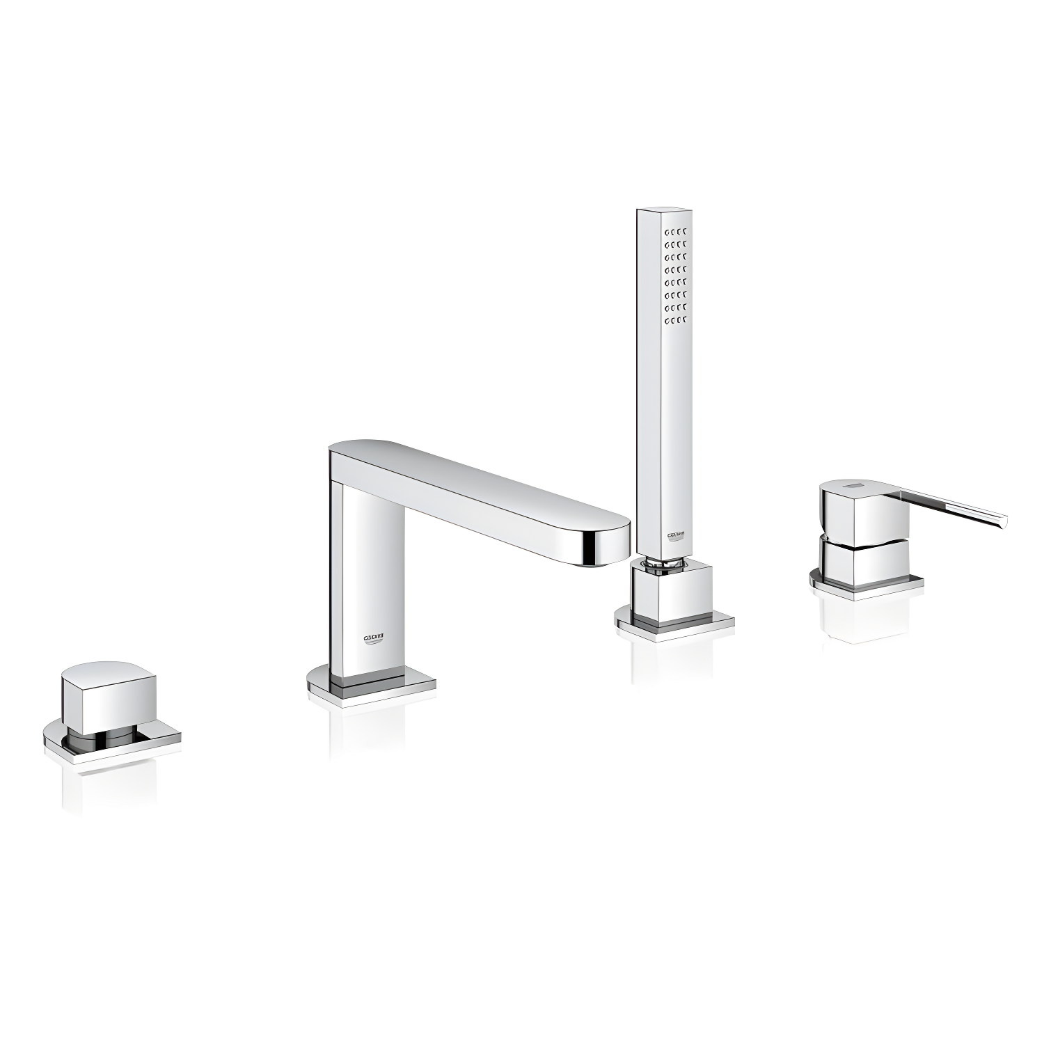 StarLight Chrome Deck Mounted Roman Tub Faucet with Handshower